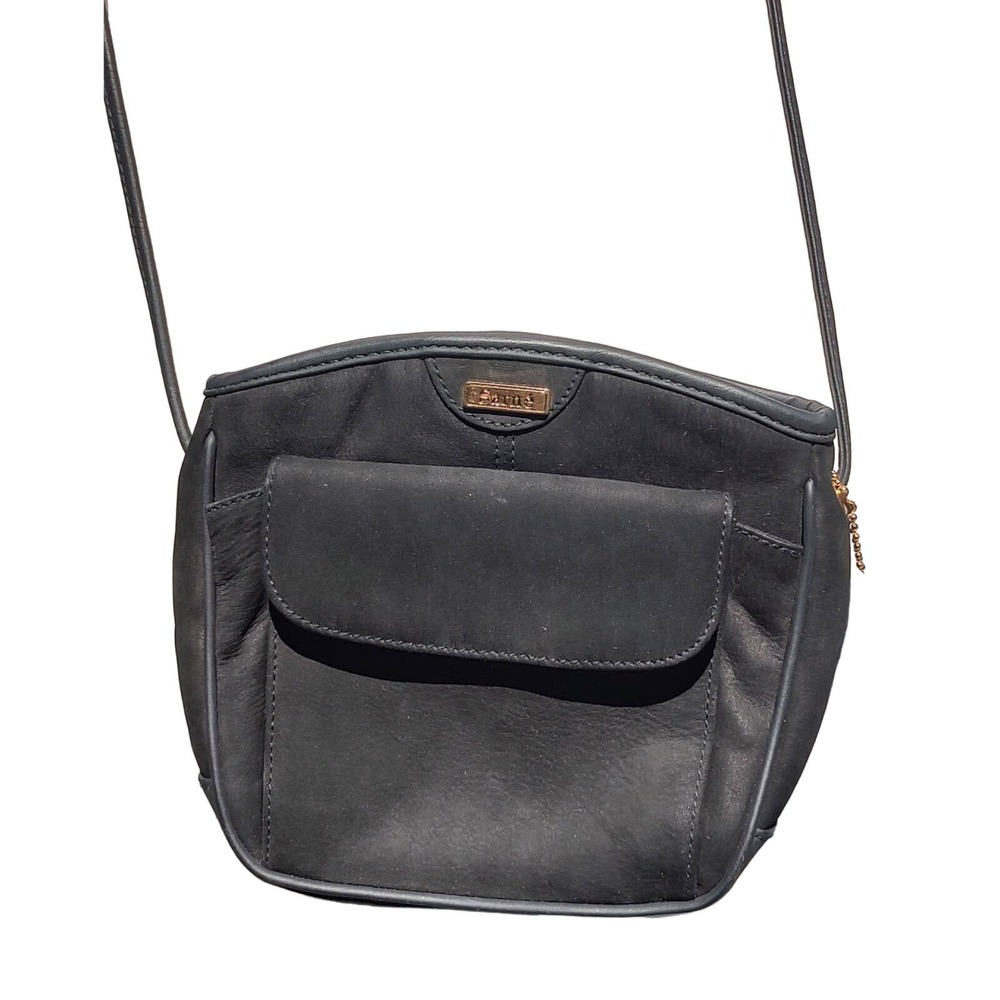 Sarne Black Suede & Leather Crossbody Purse